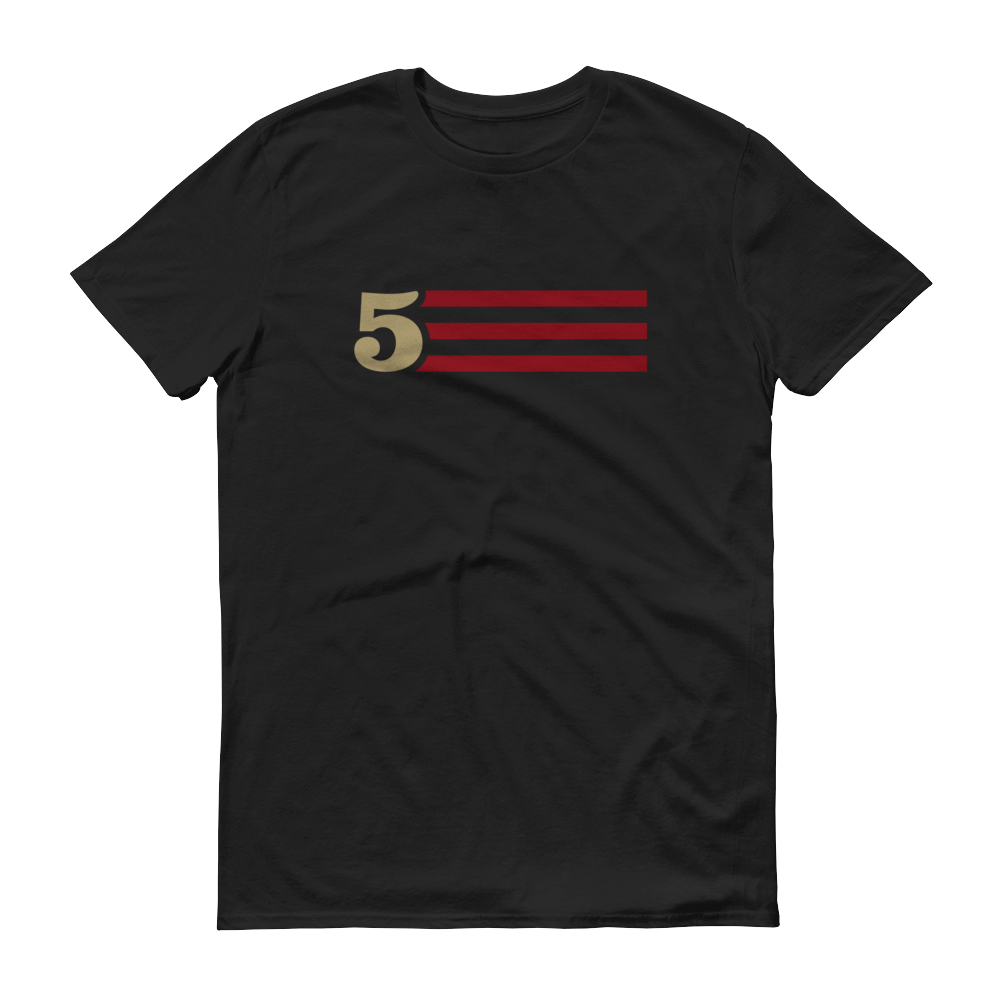 5 STRIPES - HORIZONTAL (Black) Short Sleeve Unisex T-Shirt