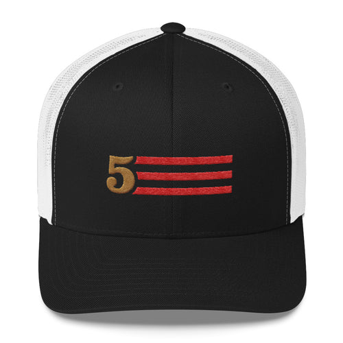 5 STRIPES (Horizontal) - RETRO TRUCKER HAT