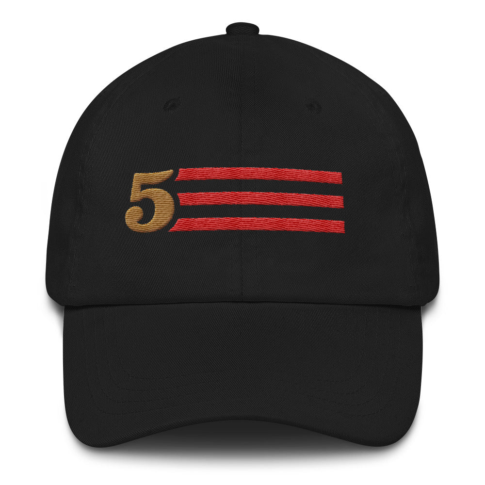 5 STRIPES - HORIZONTAL (Black) DAD HAT