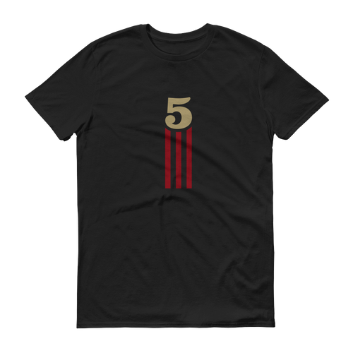5 STRIPES - VERTICAL (Black) Unisex T-Shirt