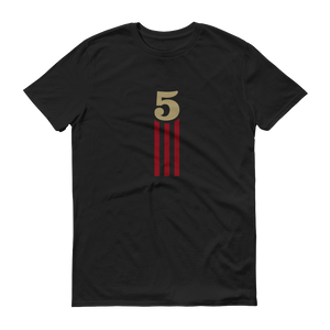5 STRIPES - VERTICAL (Black) Unisex T-Shirt